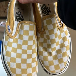 Women’s Vans - yellow/white checker